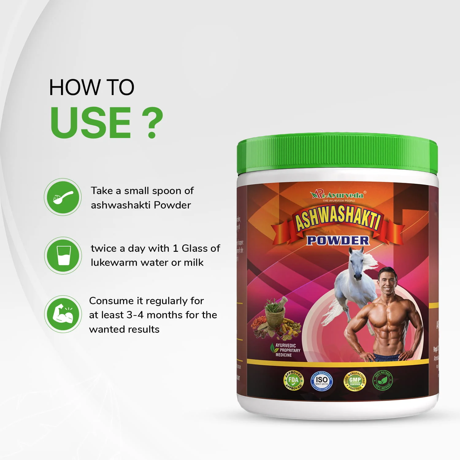 Ashwashakti Powder- Ayurvedic Weight And Muscles Gain Powder For Men - Image 4